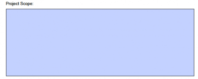 Project Scope block on intake form